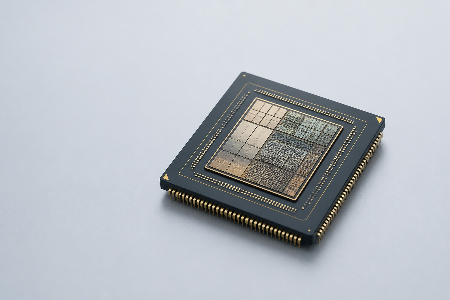 Close-up of a high-performance semiconductor chip