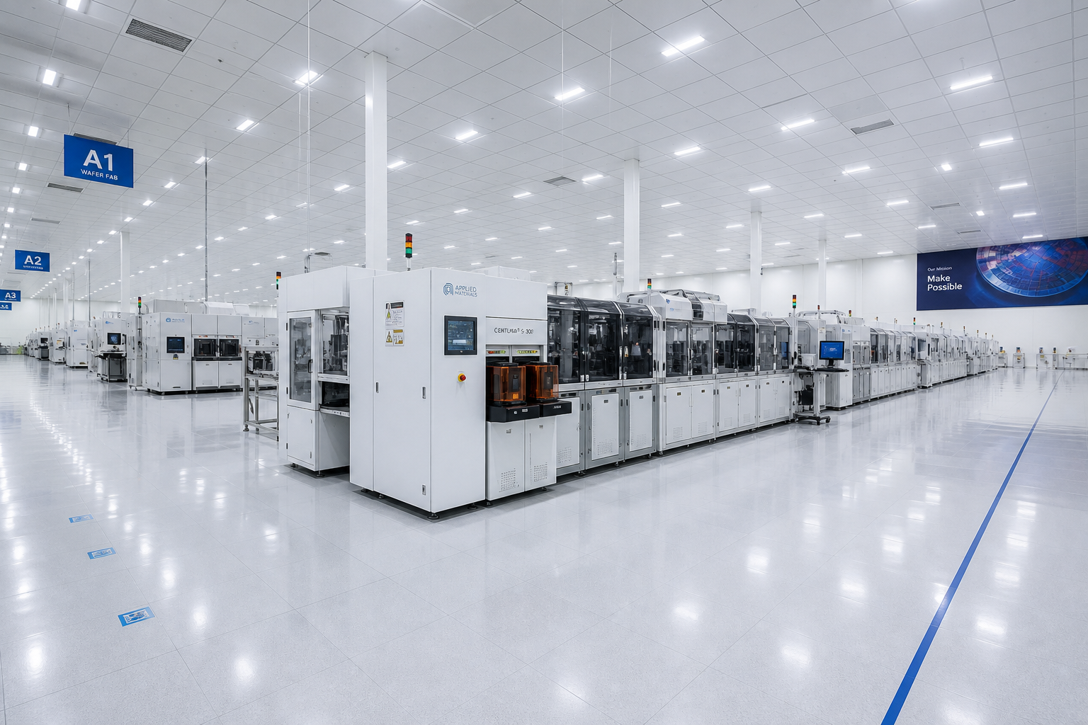Wide view of a semiconductor manufacturing facility